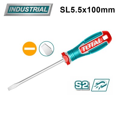 Отвертка шлицевая SL5.5 100 мм TOTAL TSDSL5100