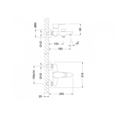 Смеситель для ванны (Lt) D35 LM0214C Lemark