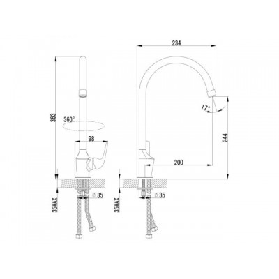 Смеситель для кухни (Lt) D25 LM1205C Lemark