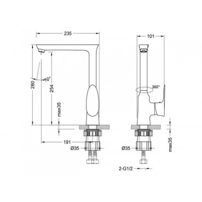 Смеситель для кухни (Lt) D35 LM0205C Lemark