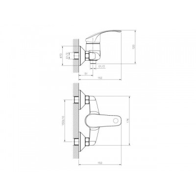 Смеситель для душа (Lt) D40 DR71055 Decoroom