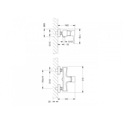 Смеситель для душа (Lt) D35 LM0503C Lemark