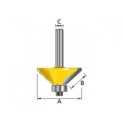 Фреза кромочная конусная 44.45х18.5х12х38 MAKITA ( 45° 44.45х15.9х12х38х2Т)