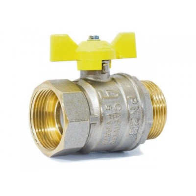 Кран шаровый 1/2" нар.-вн. бабочка (ГАЗ) PN40, LD