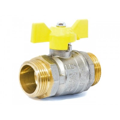 Кран шаровый 1/2" нар.-нар. бабочка (ГАЗ) PN40, LD