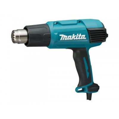 Термовоздуходувка MAKITA HG 6031 VK в чем. + набор сопл (1800 Вт, 2 скор., 50-600 °С, ступенч. рег.)